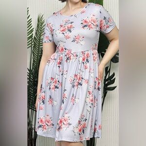 Floral Print Women's Knee-Length Dress